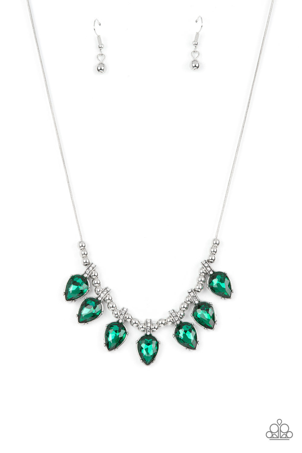 Crown Jewel Couture - Green - Paparazzi Accessories Necklace $5 Jewelry with Janet Morgan Necklaces