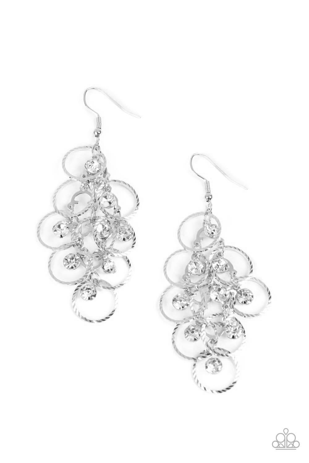 Head Rush - Paparazzi Accessories White Earrings $5 Jewelry with Janet Morgan EARRINGS