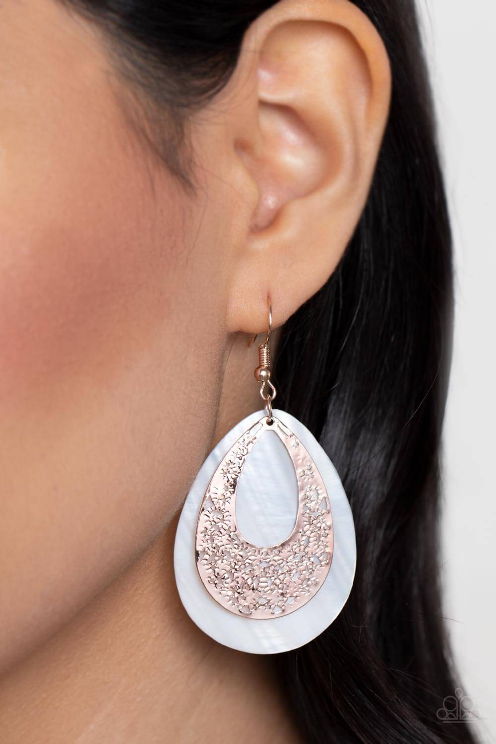 Bountiful Beaches - Paparazzi Accessories Rose Gold Earrings $5 Jewelry with Janet Morgan EARRINGS