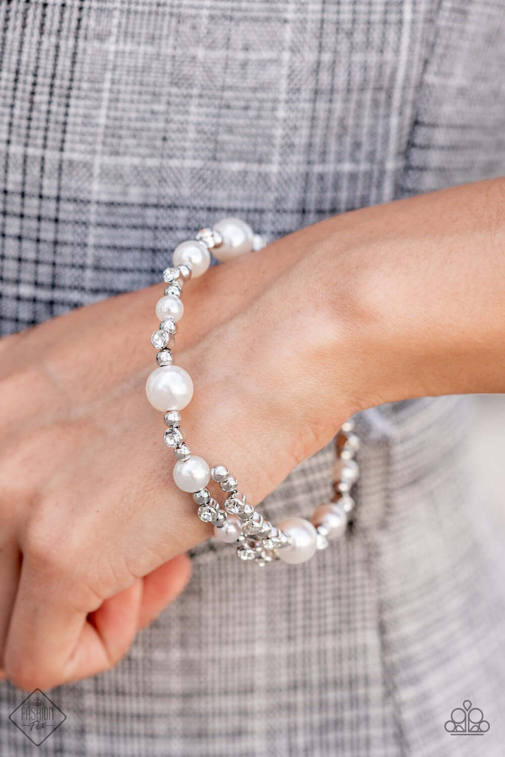 Chicly Celebrity - Paparazzi Accessories White Bracelet $5 Jewelry with Janet Morgan Bracelets