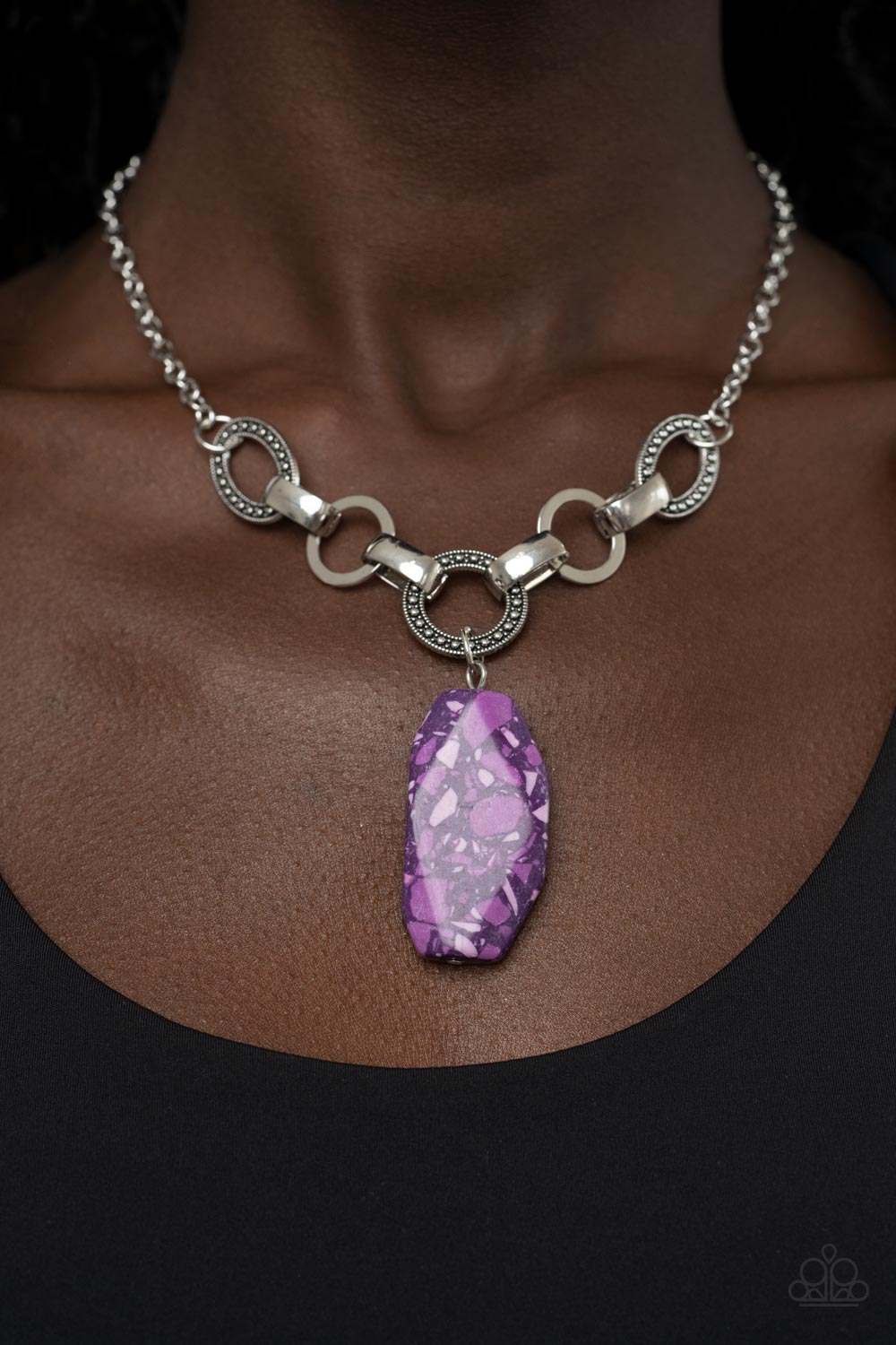 Mystical Mineral - Purple Paparazzi Accessories Necklaces $5 Jewelry with Janet Morgan Necklaces