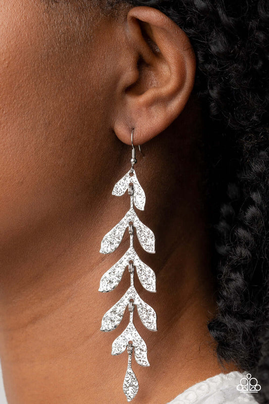 Lead From the FROND - Paparazzi Accessories Silver Earrings $5 Jewelry with Janet Morgan EARRINGS