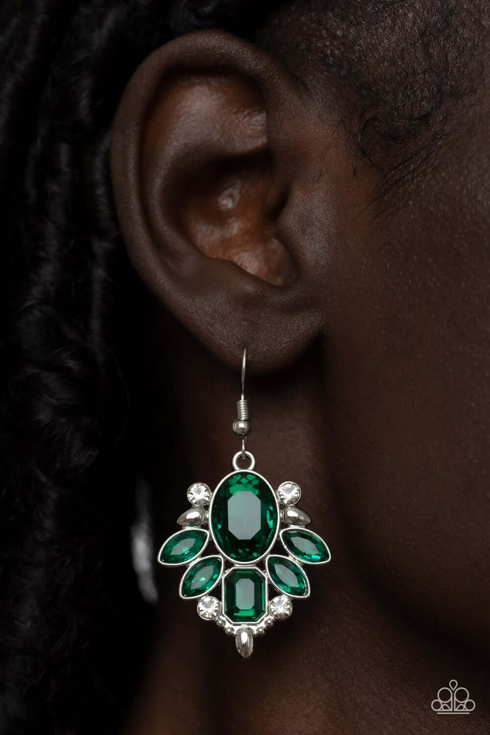 Glitzy Go-Getter - Green Paparazzi Accessories Earring $5 Jewelry with Janet Morgan Earrings