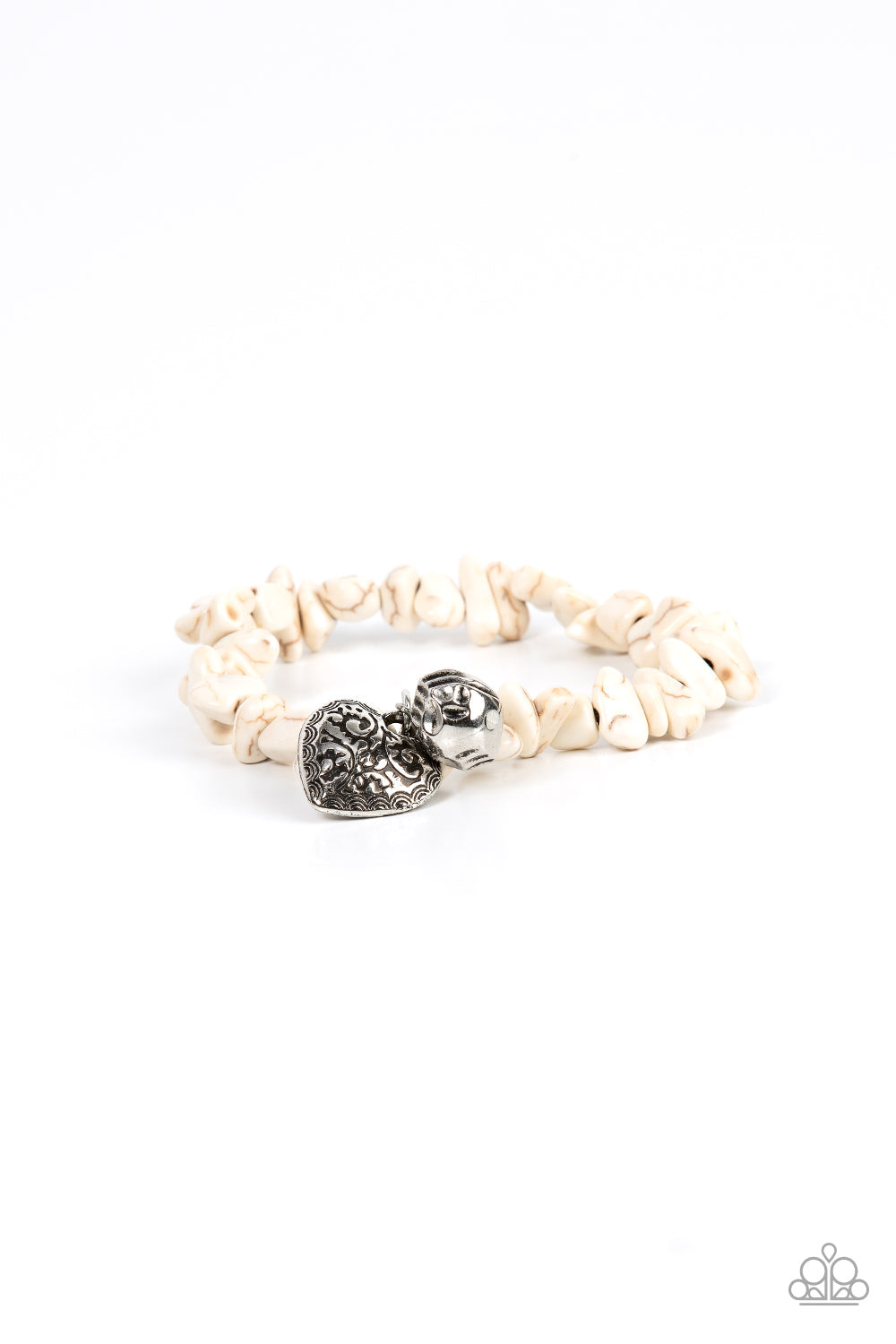 Love You to Pieces - White Paparazzi Accessories Bracelet $5 Jewelry with Janet Morgan Bracelets