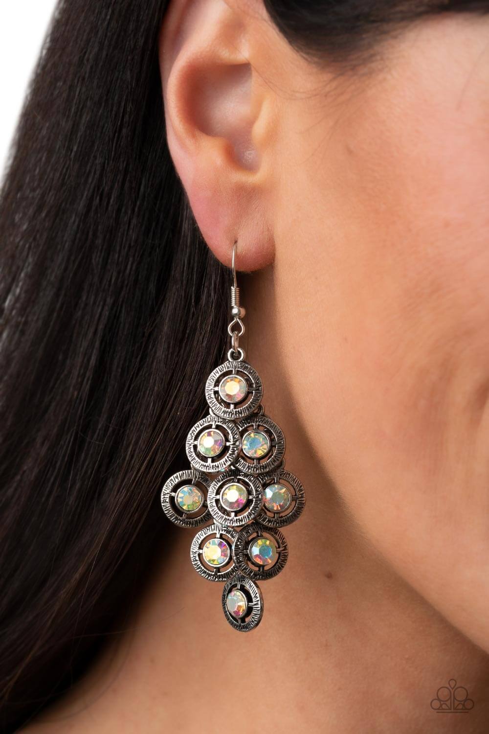 Constellation Cruise - MultiColor Iridescent Paparazzi Earrings $5 Jewelry with Janet Morgan Earrings