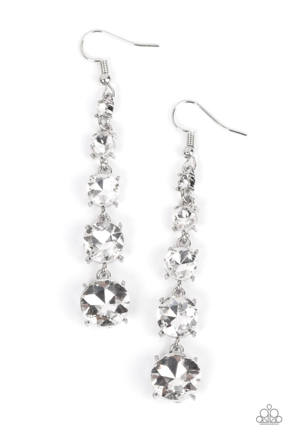 Red Carpet Charmer - Paparazzi Accessories White Earrings $5 Jewelry with Janet Morgan Earrings