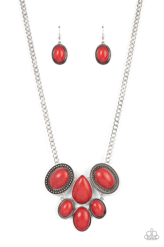 All-Natural Nostalgia - Red Paparazzi Necklace $5 Jewelry with Janet Morgan Necklace