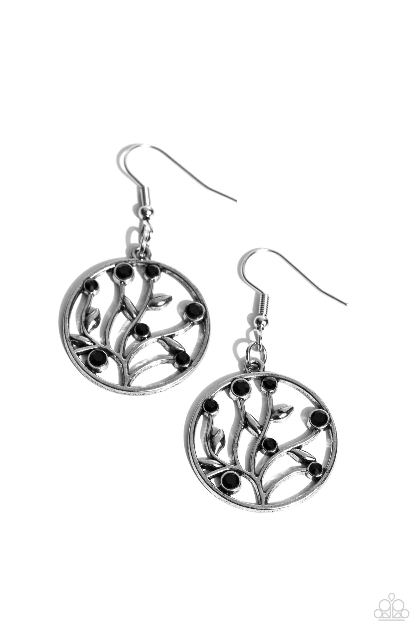 Bedazzlingly Branching - Black Paparazzi Earrings $5 Jewelry with Janet Morgan Earrings