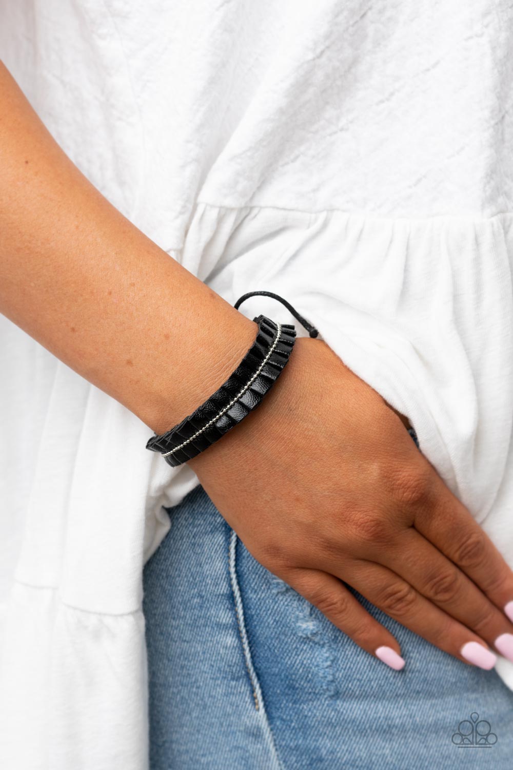 Hard to PLEATS - Black Paparazzi Accessories Bracelet $5 Jewelry with Janet Morgan Bracelets