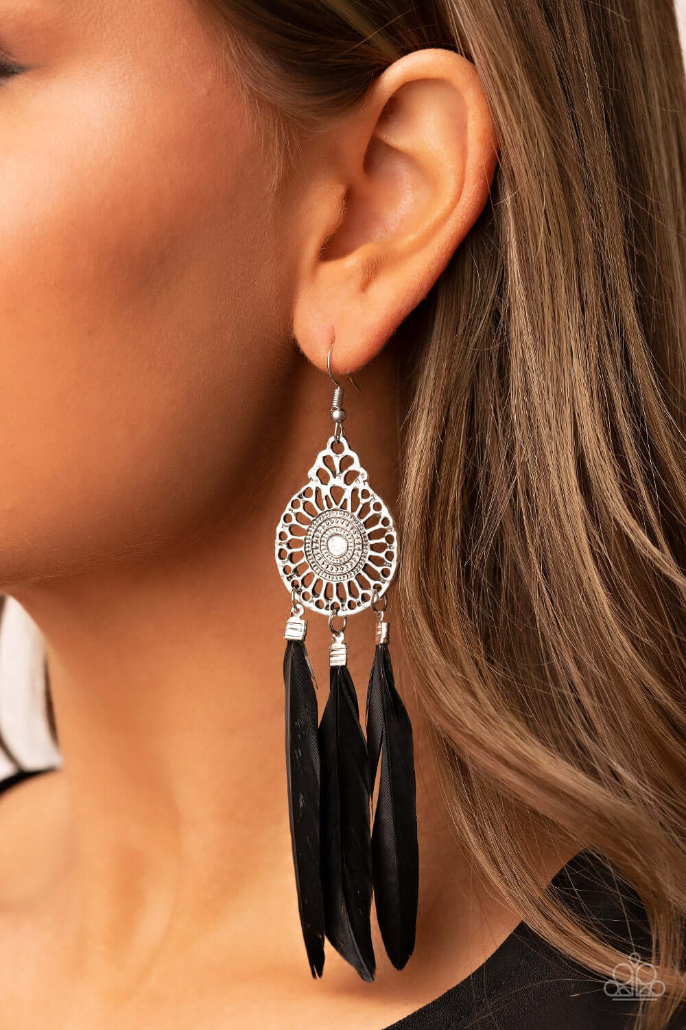 Pretty in PLUMES - Paparazzi Accessories Black Earrings $5 Jewelry with Janet Morgan Earrings