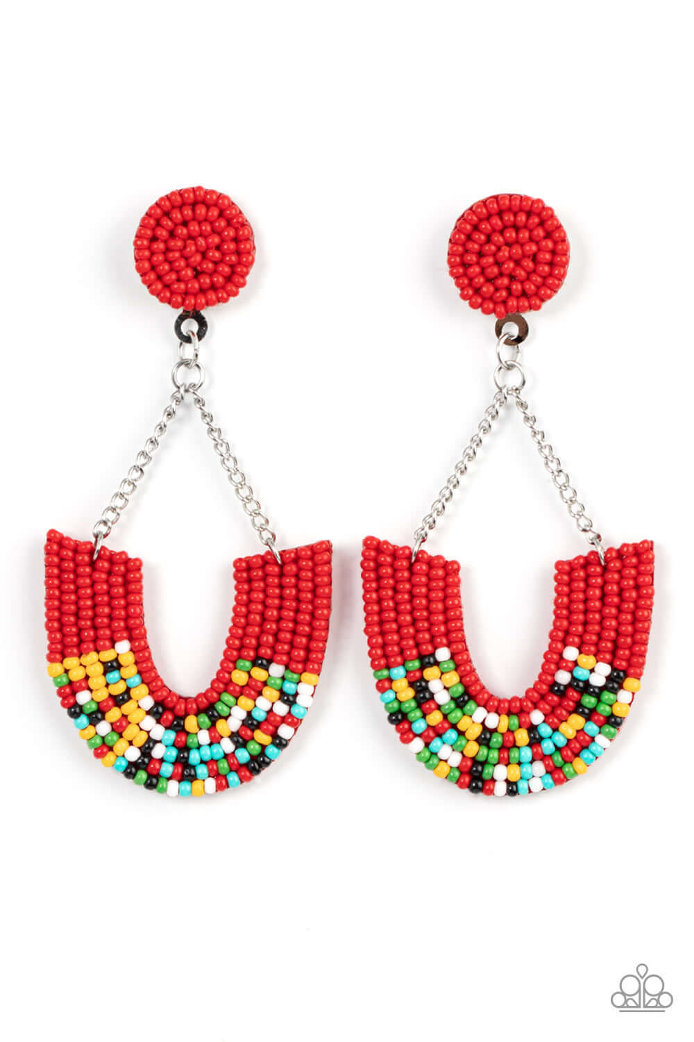 Make it RAINBOW - Red Paparazzi Accessories Seedbead Earrings $5 Jewelry with Janet Morgan Earrings