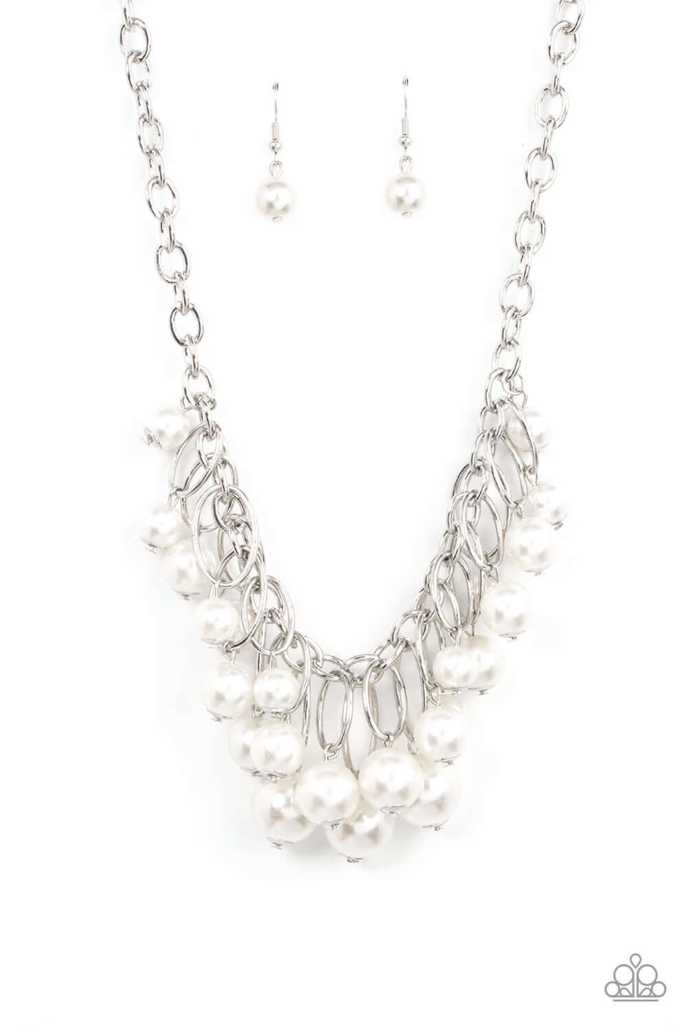 Paparazzi Necklace ~ Powerhouse Pose - White $5 Jewelry with Janet Morgan Jewelry