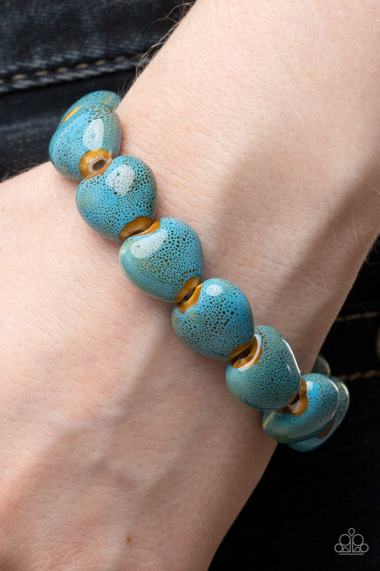 GLAZE a Trail - Blue Paparazzi Accessories Bracelet $5 Jewelry with Janet Morgan Bracelets