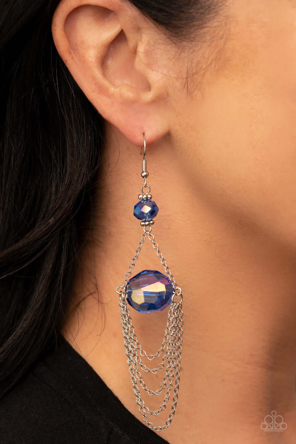 Ethereally Extravagant - Blue Paparazzi Accessories Earrings $5 Jewelry with Janet Morgan Earrings