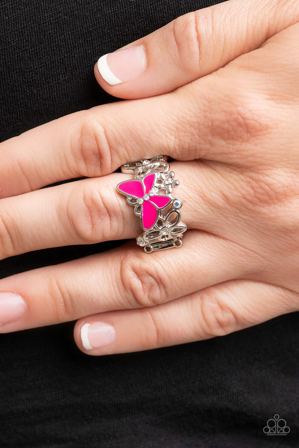 All FLUTTERED Up - Paparazzi Accessories Pink Ring $5 Jewelry with Janet Morgan rings