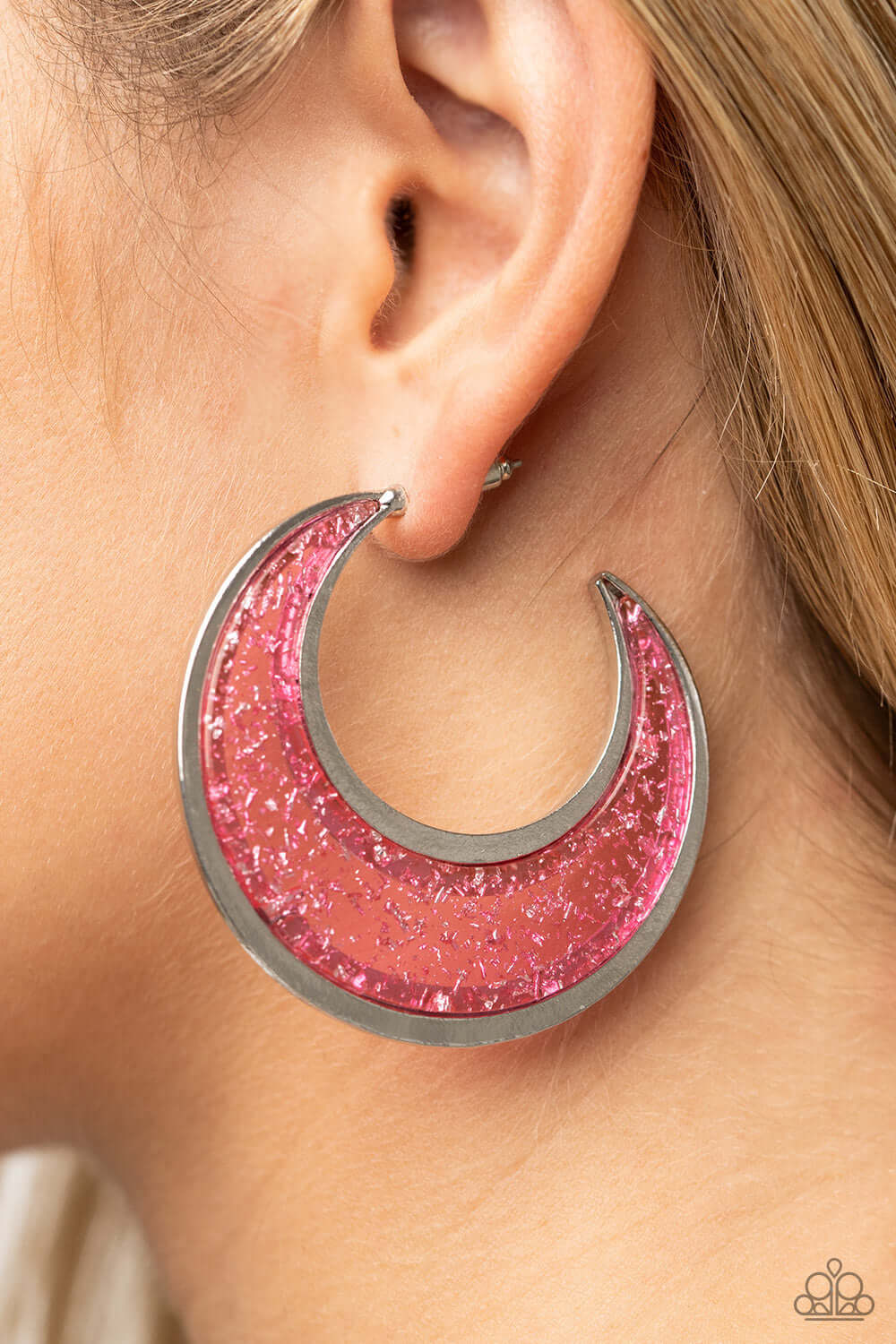 Charismatically Curvy - Pink Paparazzi Accessories Hoop Earrings $5 Jewelry with Janet Morgan Earrings