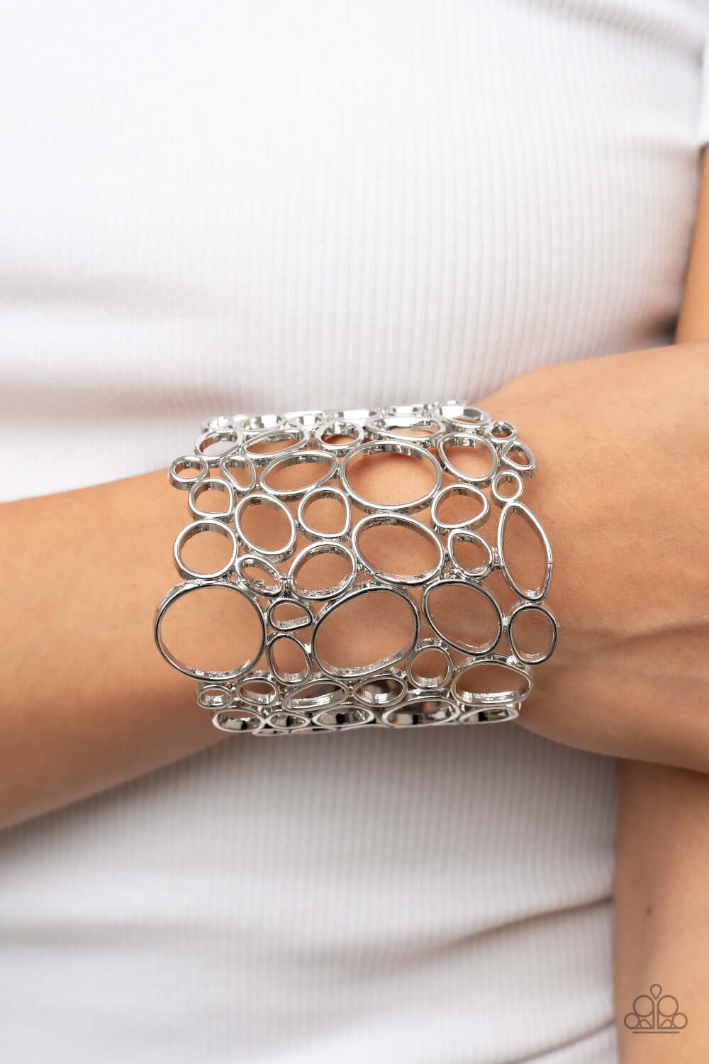 All Turned Around - Silver- Paparazzi Accessories Bracelet $5 Jewelry with Janet Morgan Bracelets