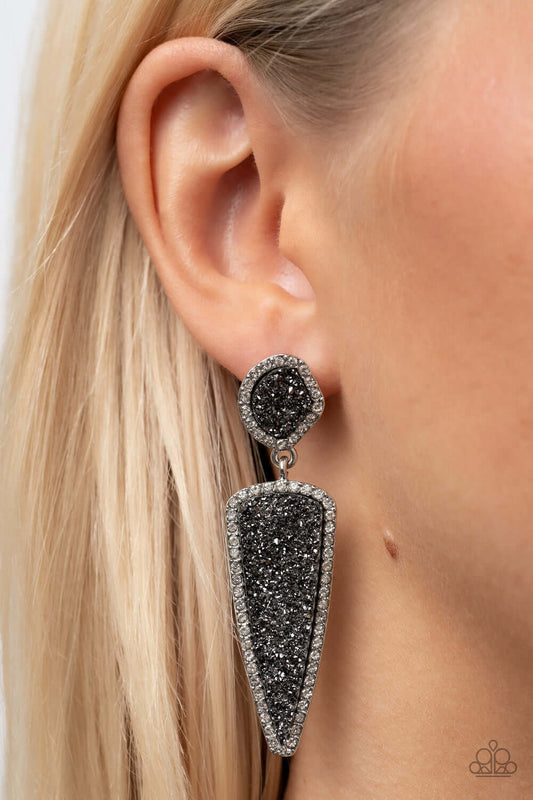 Druzy Desire - Paparazzi Accessories Silver Earrings $5 Jewelry with Janet Morgan EARRINGS