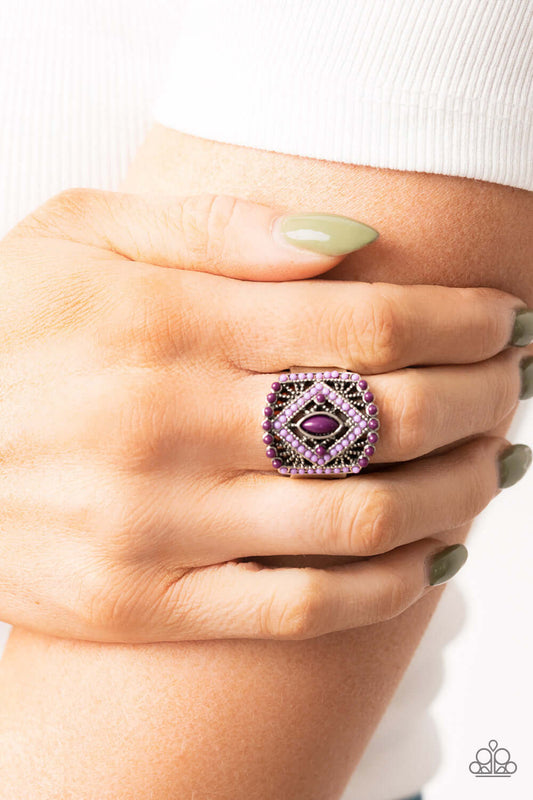 Amplified Aztec - Paparazzi Accessories Purple Ring $5 Jewelry with Janet Morgan rings