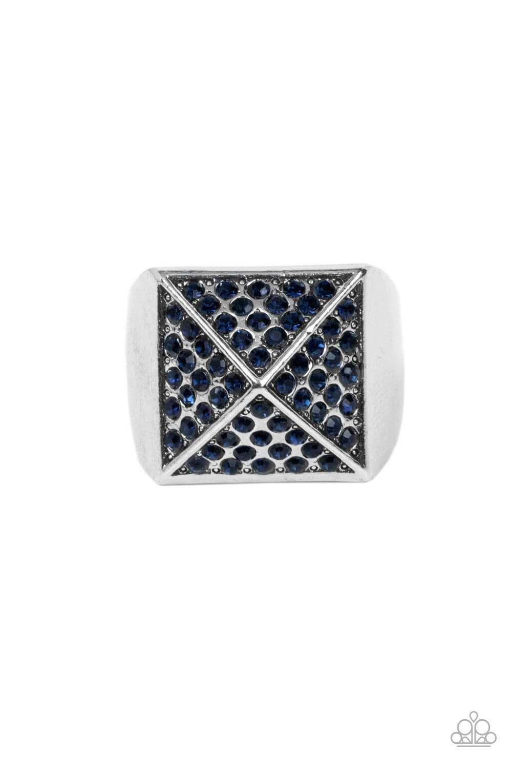 Pyramidal Powerhouse - Paparazzi Accessories Blue Mens Ring $5 Jewelry with Janet Morgan rings