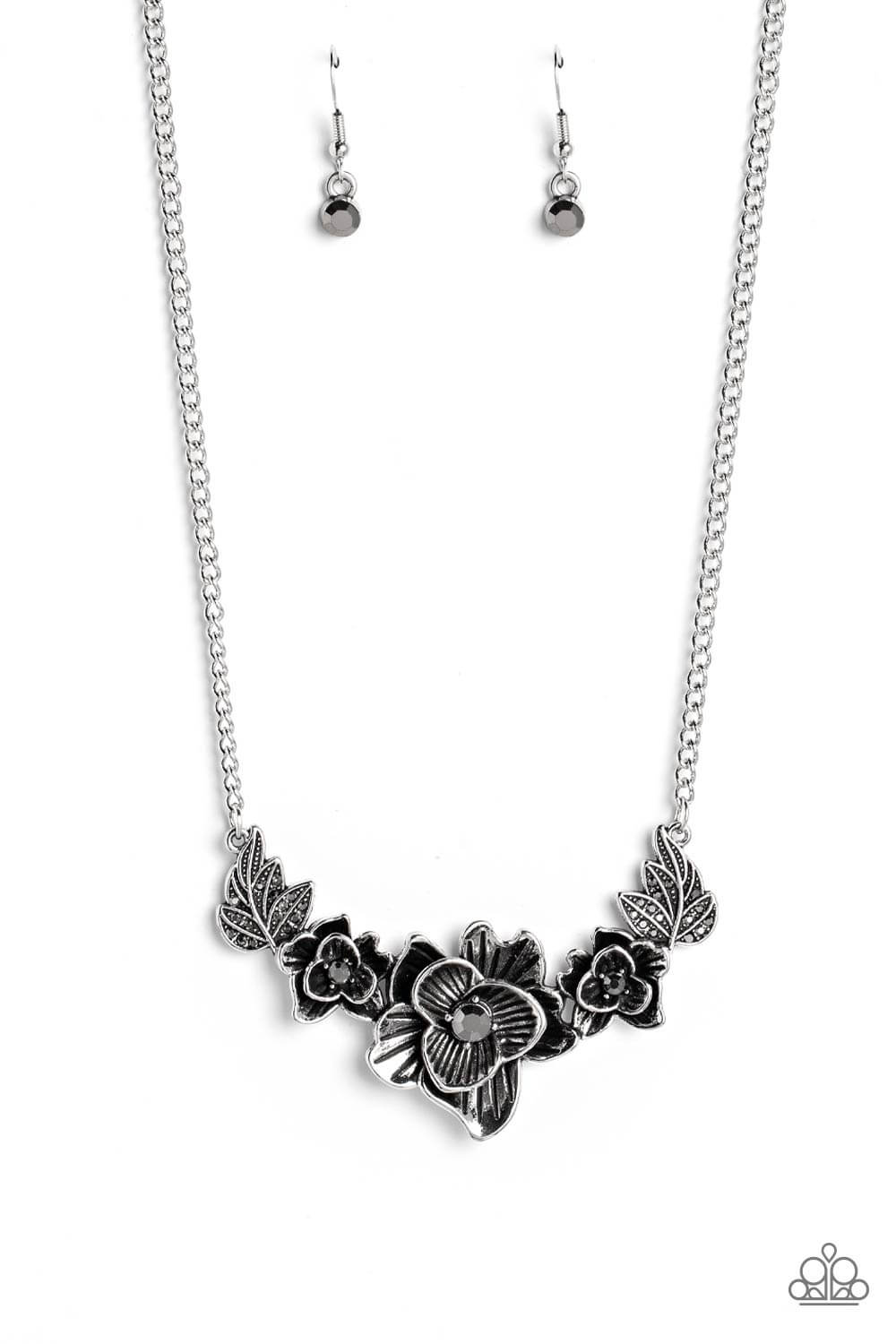 Botanical Breeze - Silver Paparazzi Floral Necklace $5 Jewelry with Janet Morgan Necklaces