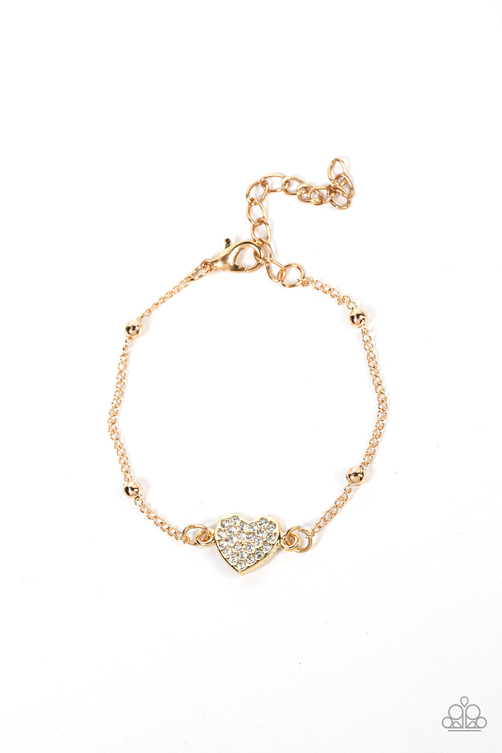 Heartachingly Adorable - Paparazzi Accessories Gold Bracelet $5 Jewelry with Janet Morgan Bracelets