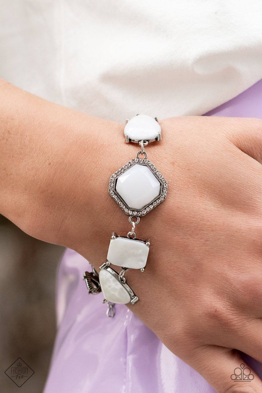 Grounding Glamour - Paparazzi Accessories White $5 Jewelry with Janet Morgan Bracelets