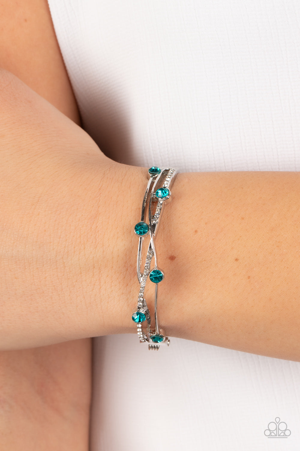 Slammin Sparkle - Blue Paparazzi Bracelet $5 Jewelry with Janet Morgan Bracelets