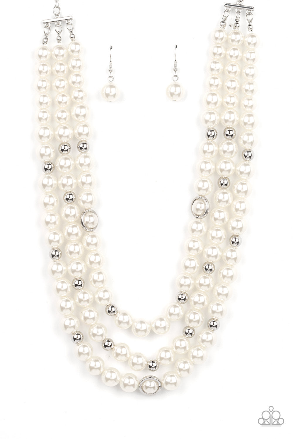 Needs No Introduction - White Paparazzi Accessories Necklaces $5 Jewelry with Janet Morgan Necklaces