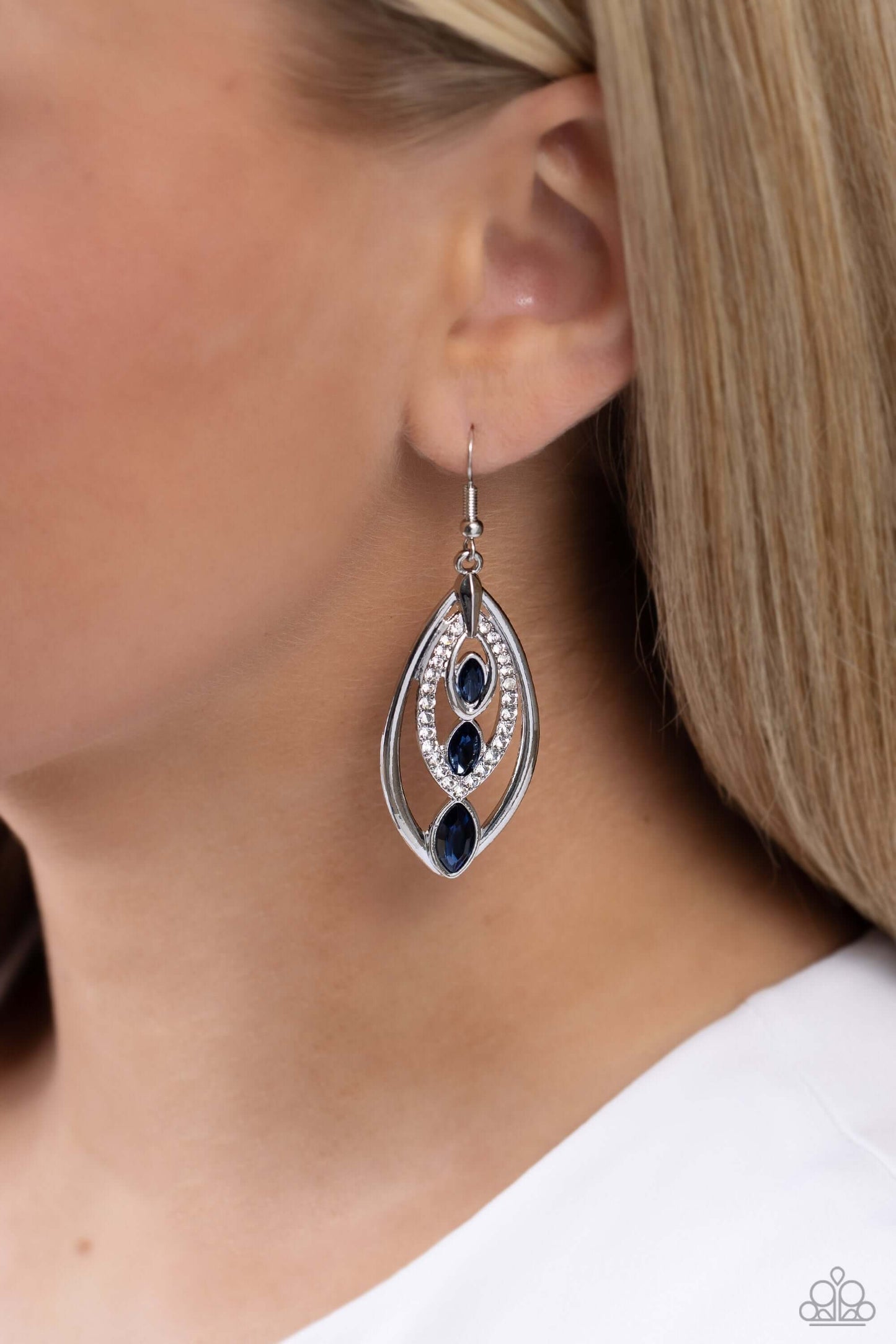 Extra Exuberant - Blue Paparazzi Earrings $5 Jewelry with Janet Morgan Earrings