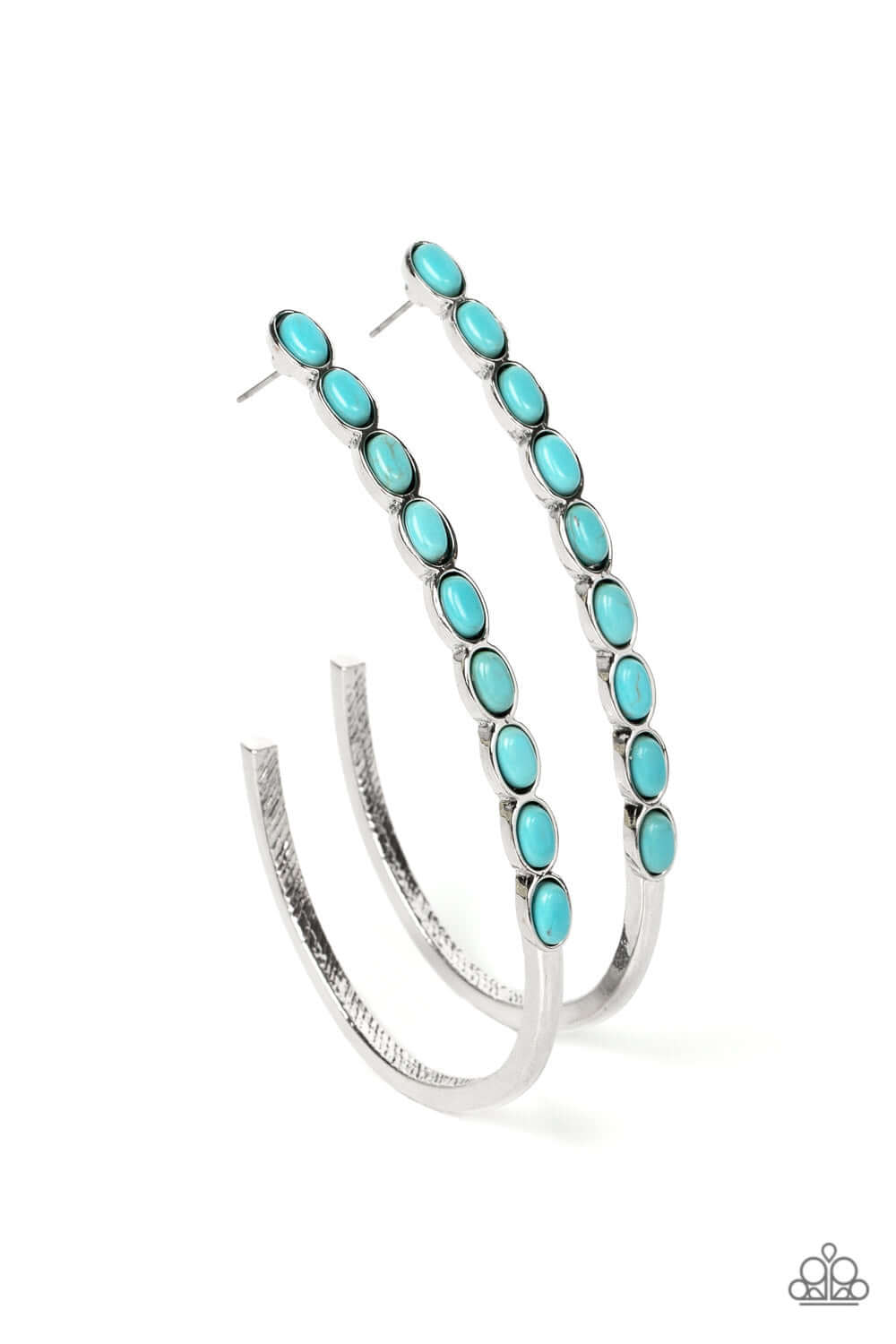 Artisan Soul - Blue Paparazzi Hoop Earrings Turquoise $5 Jewelry with Janet Morgan Earrings