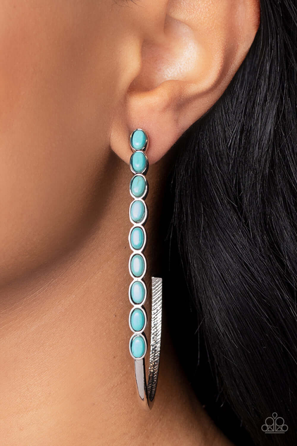 Artisan Soul - Blue Paparazzi Hoop Earrings Turquoise $5 Jewelry with Janet Morgan Earrings