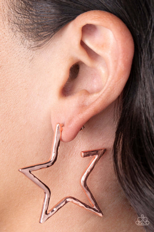 All-Star Attitude - Paparazzi Accessories Copper Earrings $5 Jewelry with Janet Morgan EARRINGS