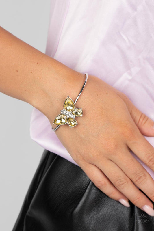 Butterfly Beatitude - Yellow - Paparazzi Accessories Bracelet $5 Jewelry with Janet Morgan Bracelets