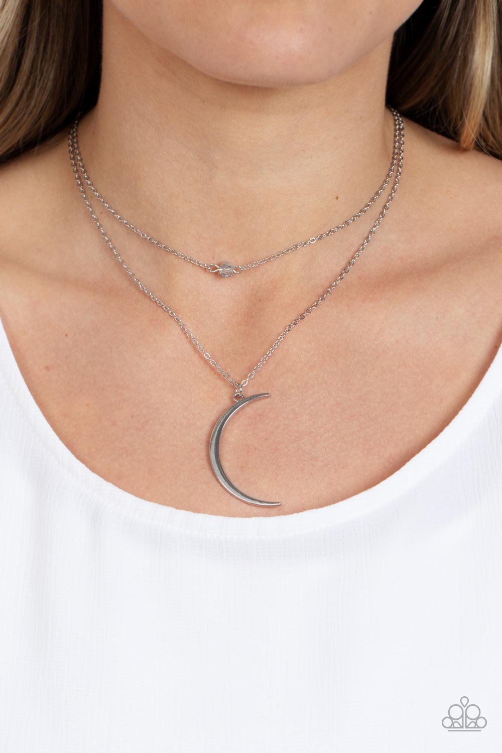 Modern Moonbeam - Paparazzi Accessories Silver Necklace $5 Jewelry with Janet Morgan Necklaces