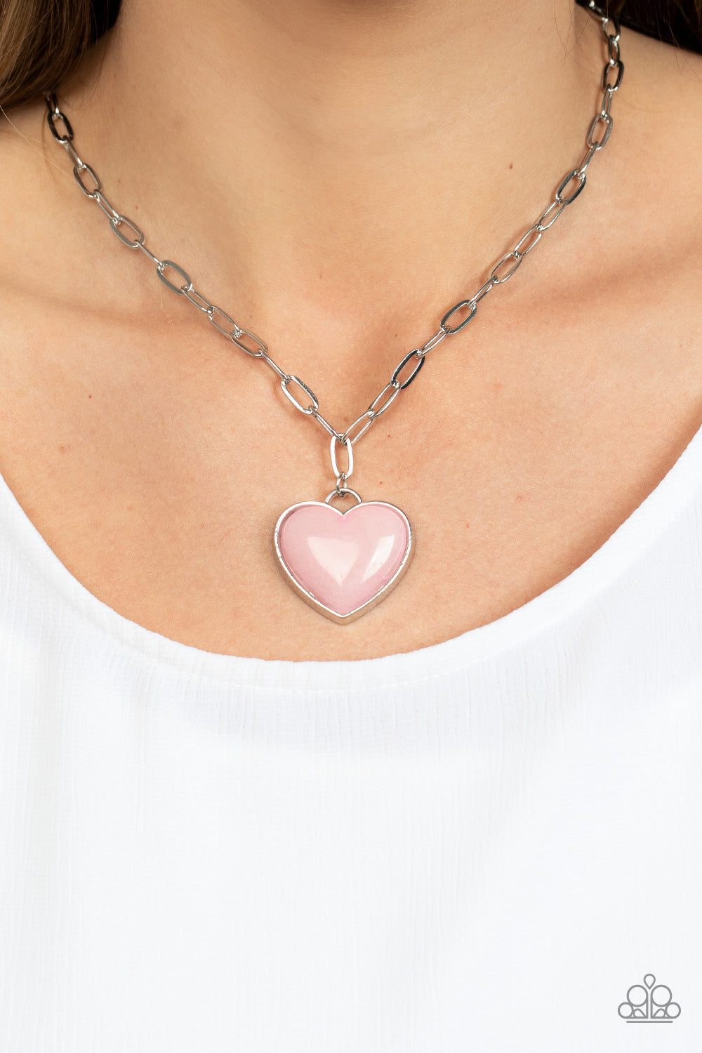 Everlasting Endearment - Paparazzi Accessories Pink Heart Necklace $5 Jewelry with Janet Morgan Necklace