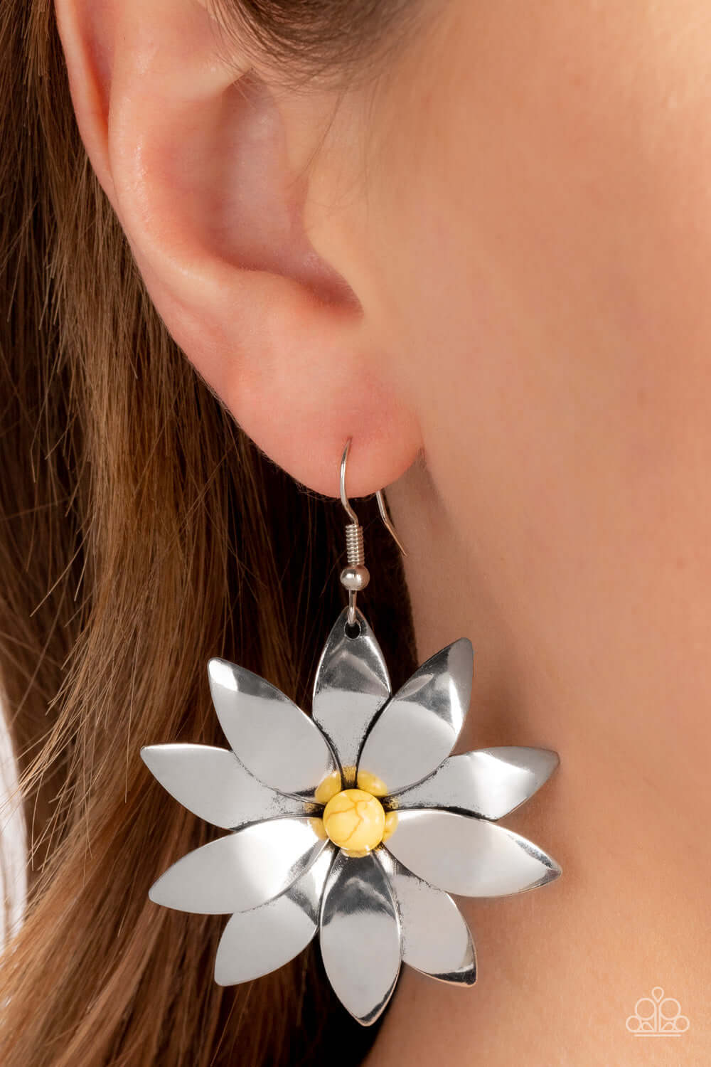 Pinwheel Prairies - Yellow Paparazzi Accessories Earrings $5 Jewelry with Janet Morgan Earrings