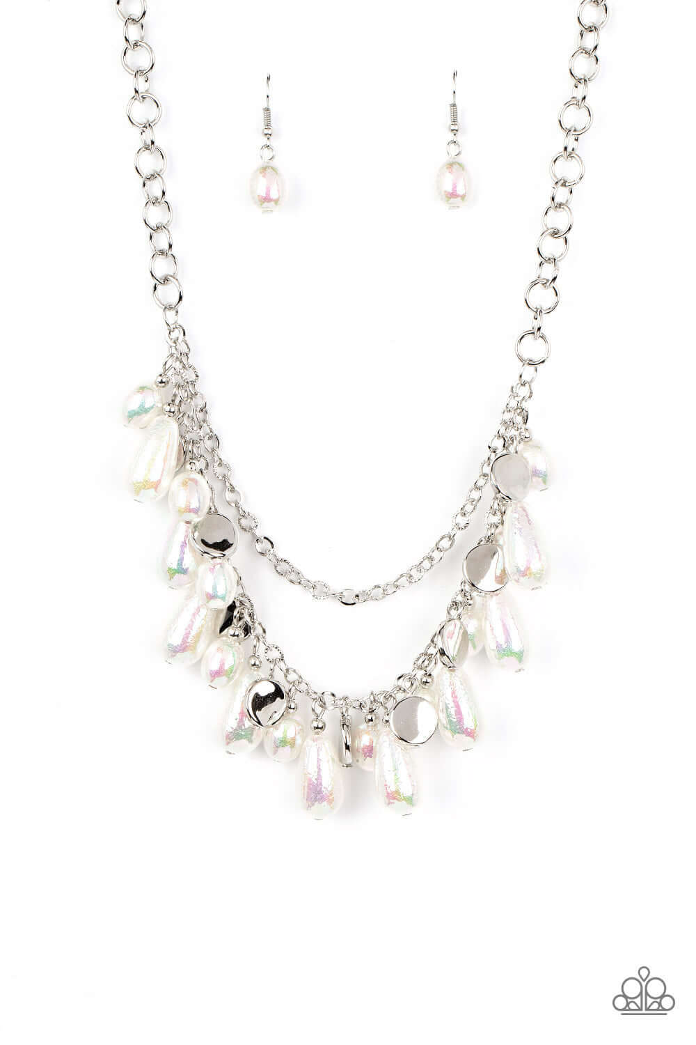 Interstellar Serenity - Paparazzi Accessories White Necklace $5 Jewelry with Janet Morgan Necklace