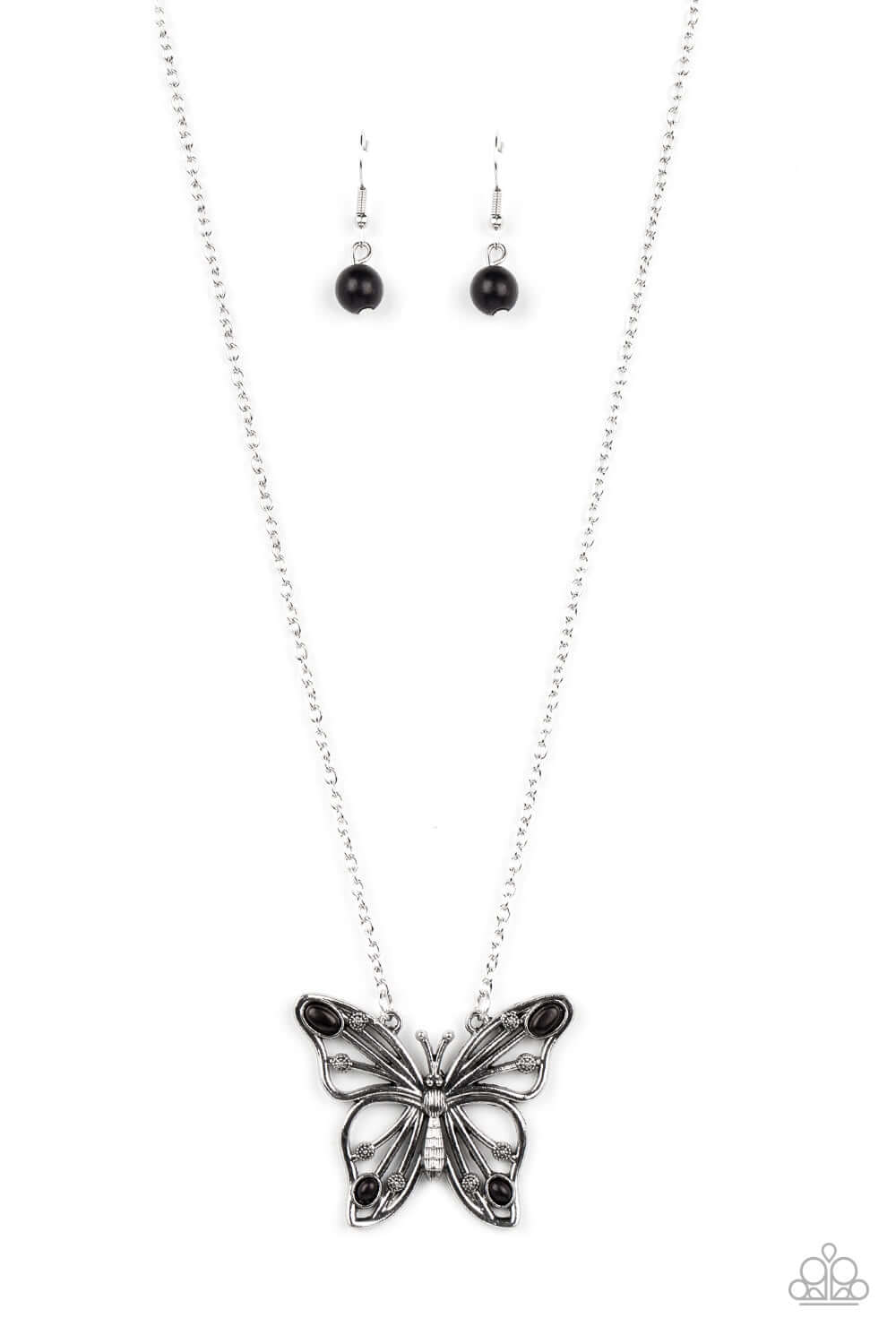 Badlands Butterfly - Paparazzi Accessories Black Butterfly Necklace $5 Jewelry with Janet Morgan Necklace