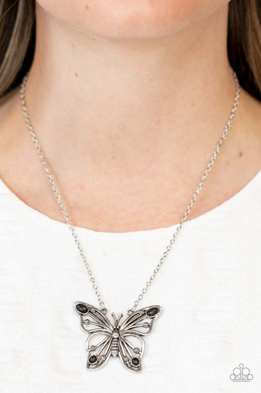 Badlands Butterfly - Paparazzi Accessories Black Butterfly Necklace $5 Jewelry with Janet Morgan Necklace