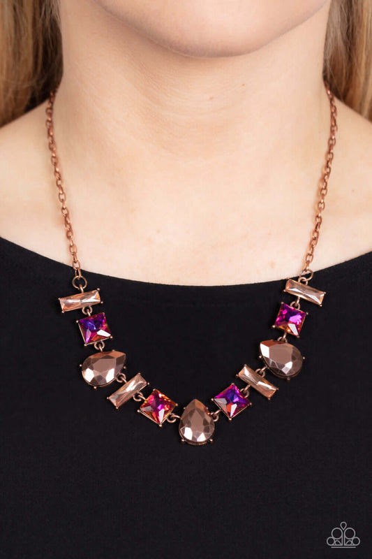 Interstellar Ice - Paparazzi Accessories Copper Necklace $5 Jewelry with Janet Morgan Necklace