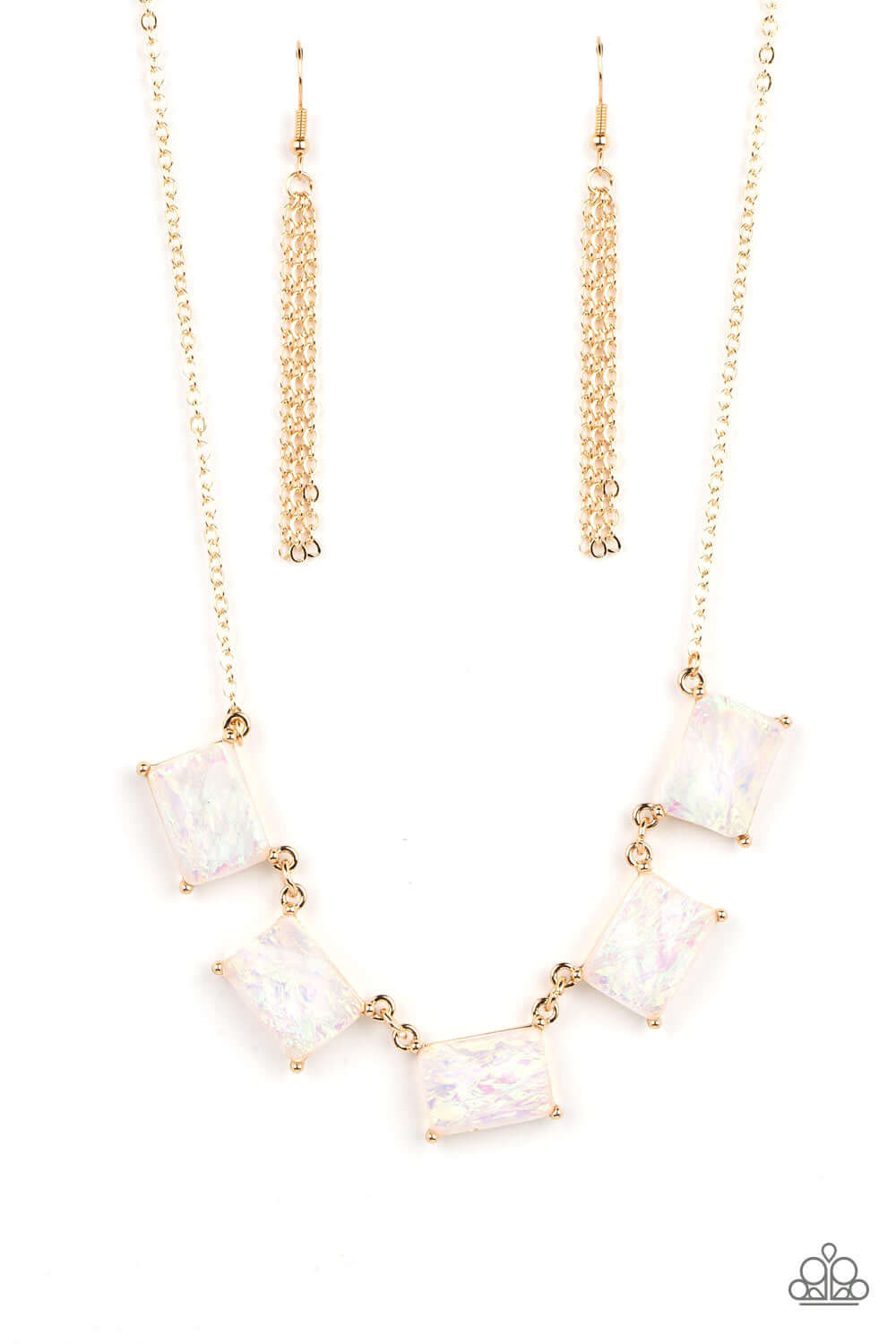 Opalescent Oblivion - Gold Paparazzi Accessories Necklace $5 Jewelry with Janet Morgan Necklace