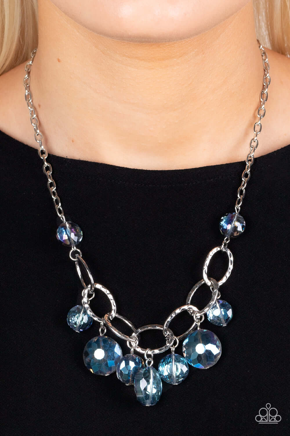 Rhinestone River - Blue Paparazzi Accessories Necklace $5 Jewelry with Janet Morgan Necklaces