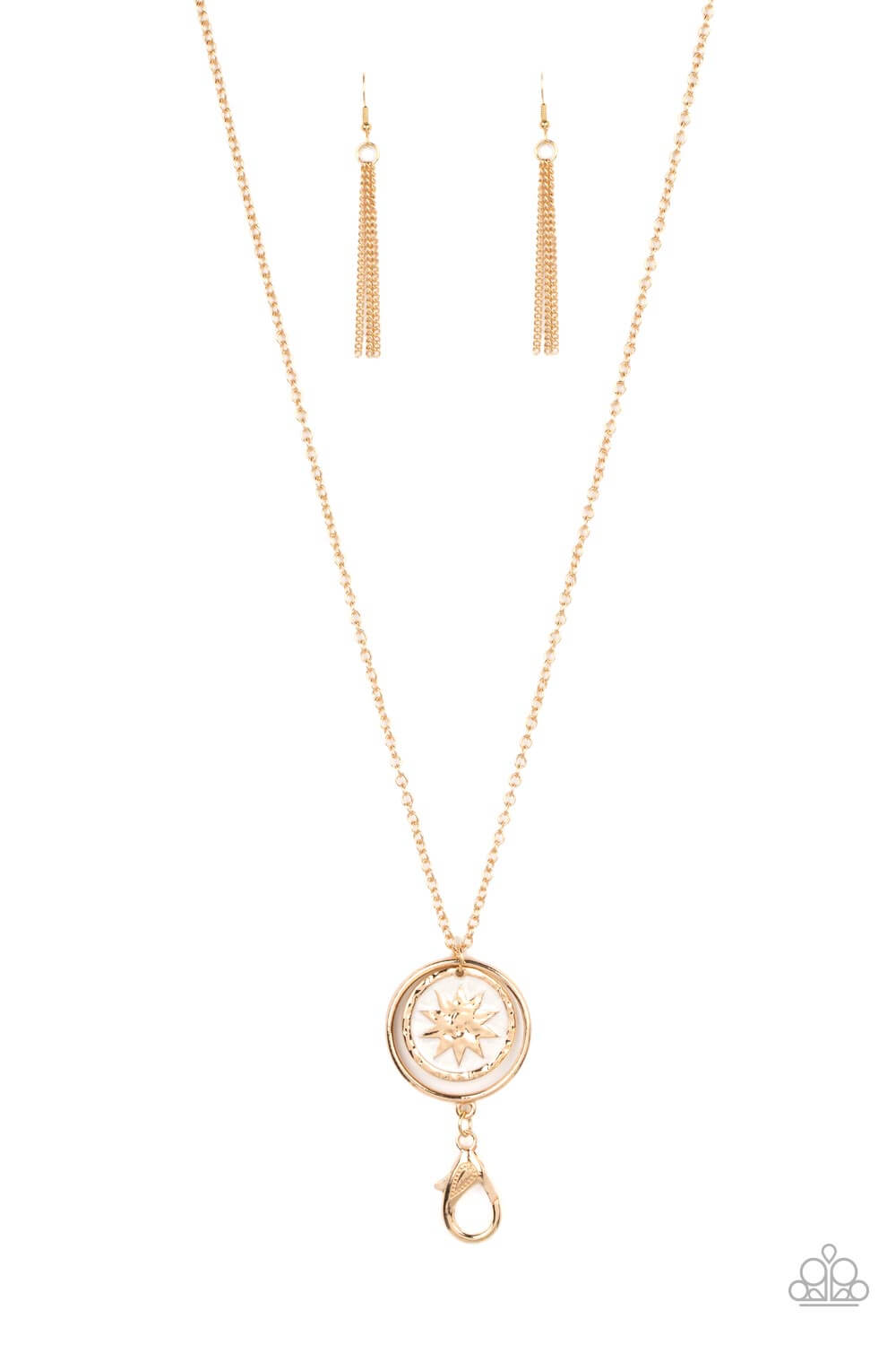 Cretian Crest - Paparazzi Accessories Gold Lanyard Necklace $5 Jewelry with Janet Morgan Necklace