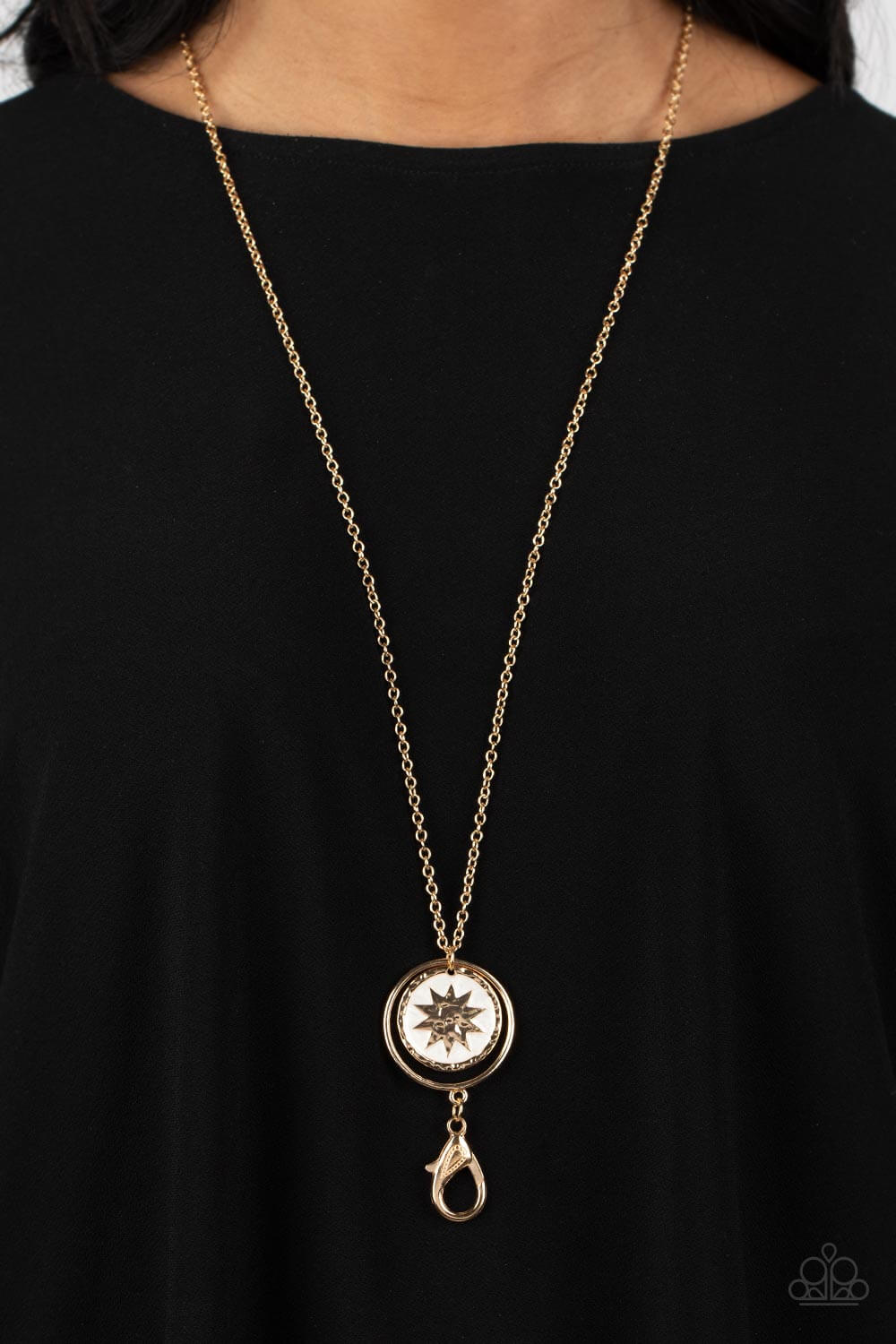 Cretian Crest - Paparazzi Accessories Gold Lanyard Necklace $5 Jewelry with Janet Morgan Necklace