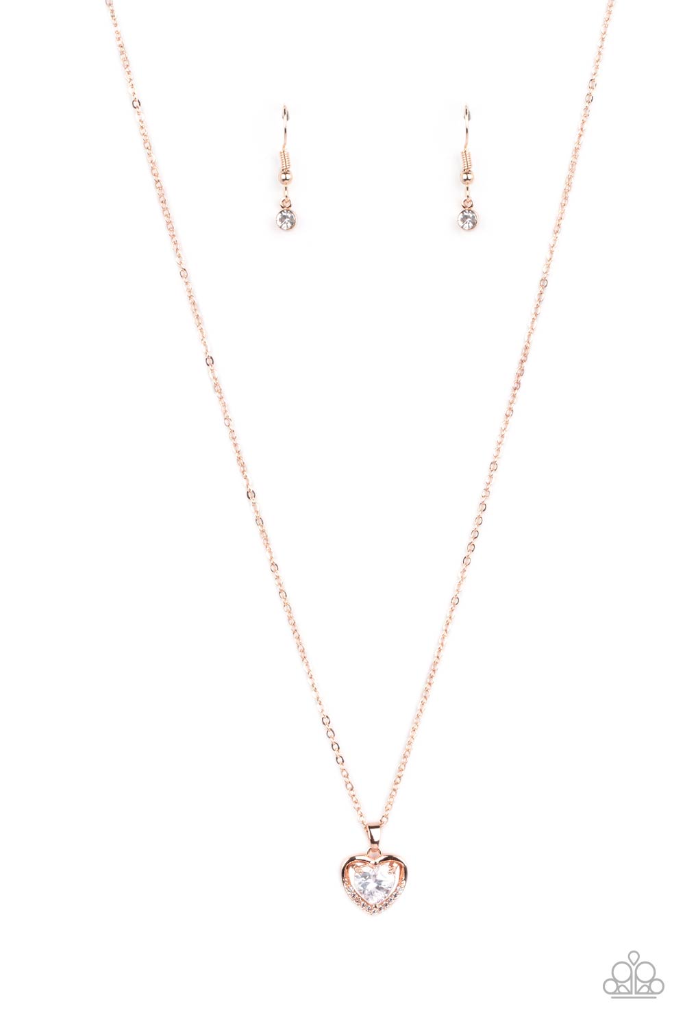 Effulgently Engaged - Rose Gold Paparazzi Accessories Necklace $5 Jewelry with Janet Morgan Necklace