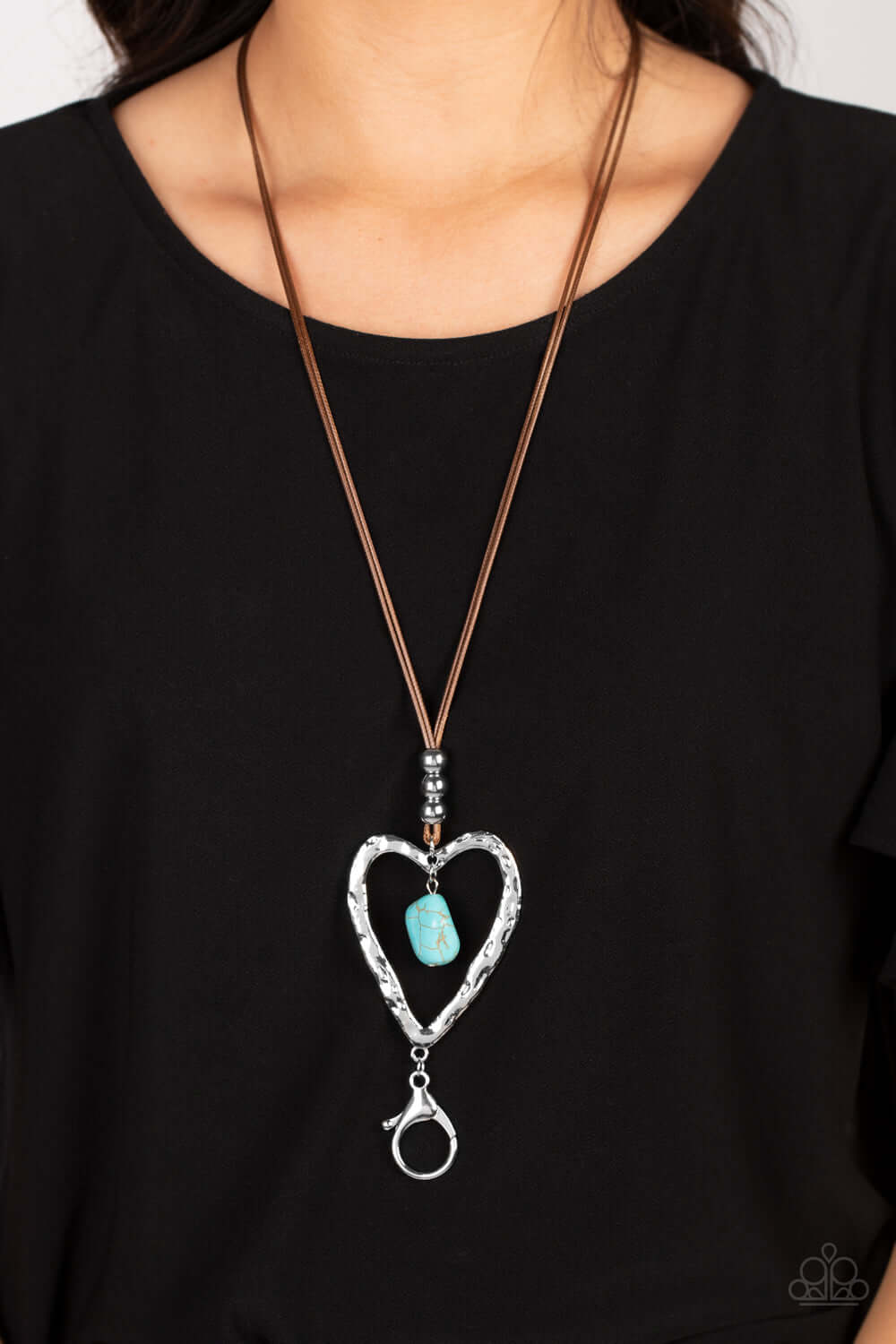 Santa Fe Sweetheart - Paparazzi Accessories Blue Lanyard Necklace $5 Jewelry with Janet Morgan Necklace