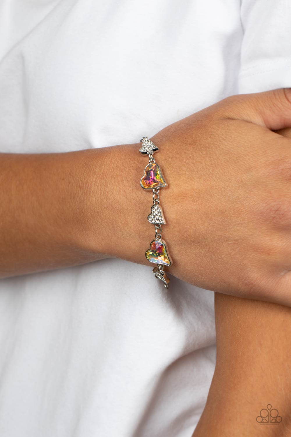 Cluelessly Crushing - Paparazzi Accessories Multi Heart Bracelet $5 Jewelry with Janet Morgan Bracelets