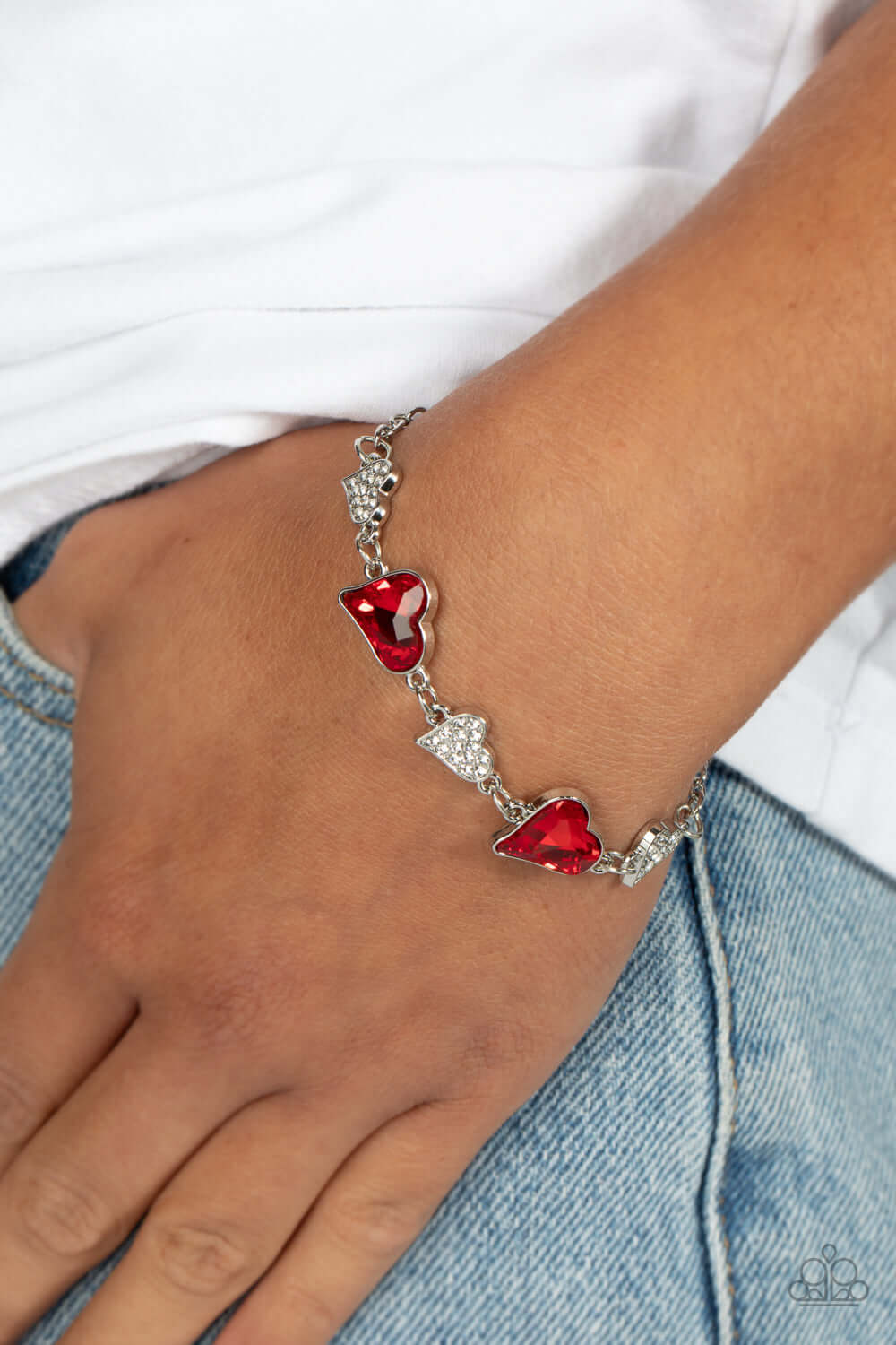 Cluelessly Crushing - Red - Paparazzi Accessories Bracelet $5 Jewelry with Janet Morgan Bracelets