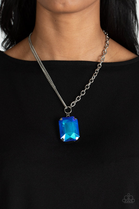 Instant Intimidation - Paparazzi Accessories Blue Necklace $5 Jewelry with Janet Morgan Necklace